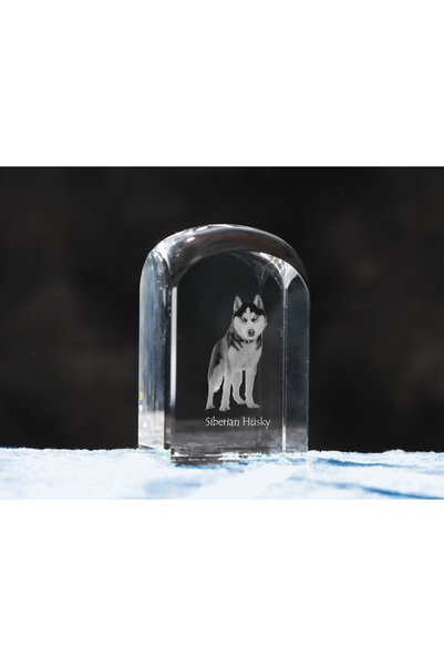 Art - Dog Prespapier de cristal Art-Dog Husky Siberian cu gravură de câine - ...