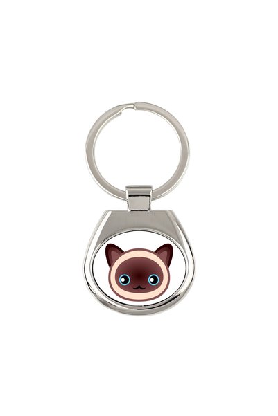 Art - Dog Breloc Art-Dog Pisică Siameză cu ilustrație de pisică - 7 x 3 cm, I...