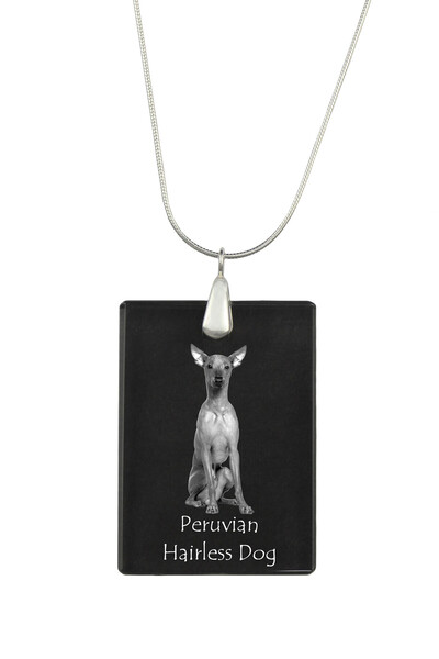Art - Dog Colier cu pandantiv de cristal Art-Dog pe lanț placat cu argint, câ...