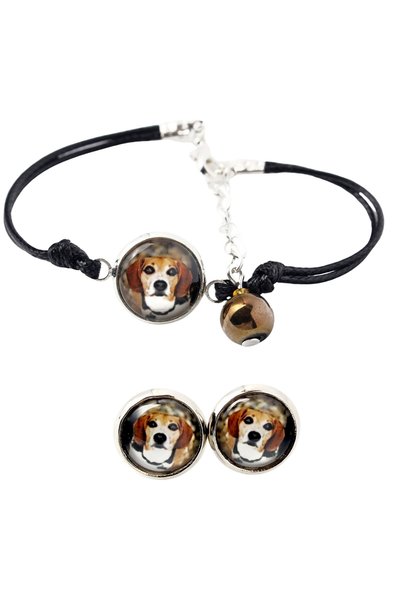 Art - Dog Set de brățară și cercei Art-Dog Beagle cu fotografie de câine - lu...