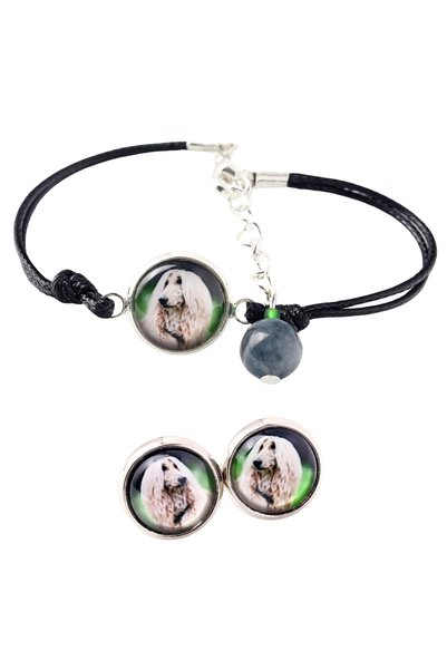Art - Dog Set de brățară și cercei Art-Dog cu Hound afgan și fotografie cu câine