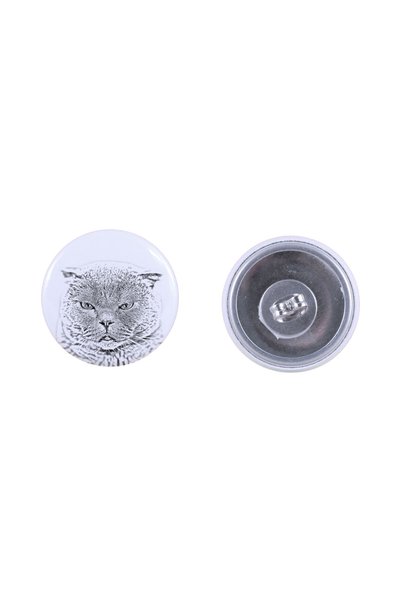 Art - Dog Cercei rotunzi Art-Dog Scottish Fold cu imagine de pisică - Metal a...