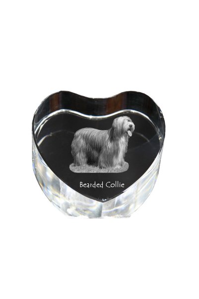 Art - Dog Prespapier Inimă de Cristal Art-Dog cu Collie Barbos și Gravură de ...
