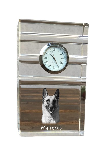 Art - Dog Ceas de cristal Art-Dog Malinois belgian, de masă, cu gravură de câine