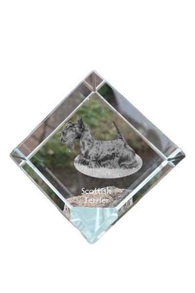 Art - Dog Prespapier cub de cristal Art-Dog, Terrier scoțian cu gravură de câ...