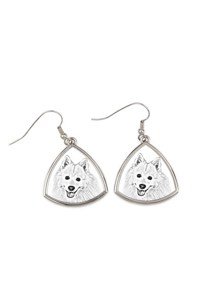 Art - Dog Cercei Art-Dog Spitz Japonez cu imprimeu de câine - Cercei pendanți...