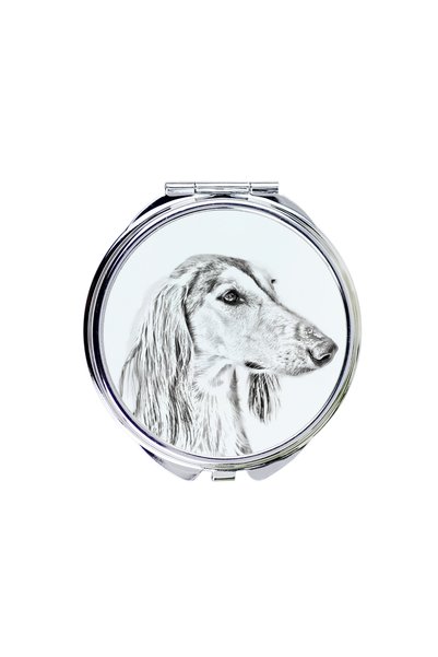 Art - Dog Art-Dog Oglindă de buzunar Saluki cu imprimeu de câine - Oglindă du...