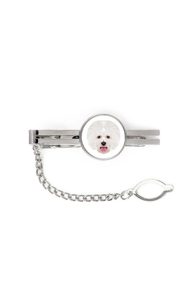 Art - Dog Art-Dog Agrafă de cravată Bichon Frise cu portret geometric de câin...