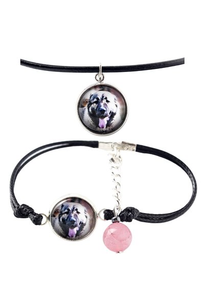 Art - Dog Set colier și brățară Art-Dog cu câine ciobănesc caucasic și fotogr...