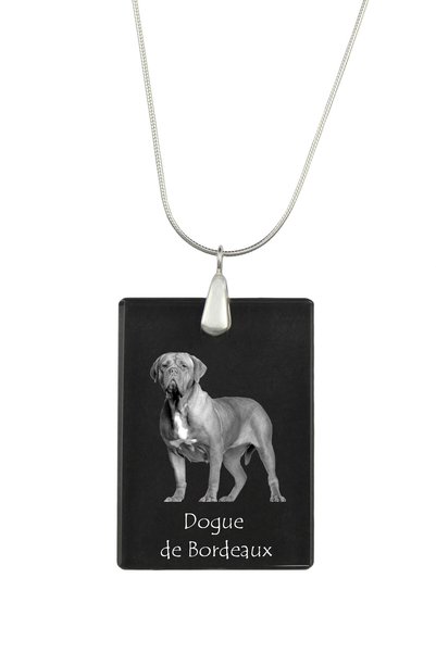 Art - Dog Colier cu pandantiv de cristal Art-Dog pe lanț placat cu argint, Do...
