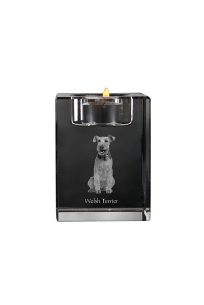 Art - Dog Art-Dog Suport de lumânare din cristal cu Welsh Terrier și gravură ...