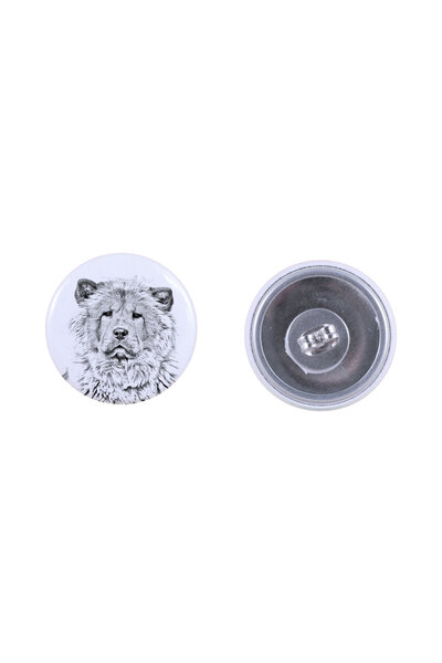 Art - Dog Cercei rotunzi Art-Dog Chow Chow cu imagine de câine - Metal acoper...