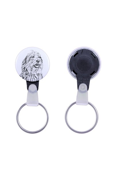 Art - Dog Breloc Art-Dog cu câine Bergamasco rotund, cu imagine de câine - me...