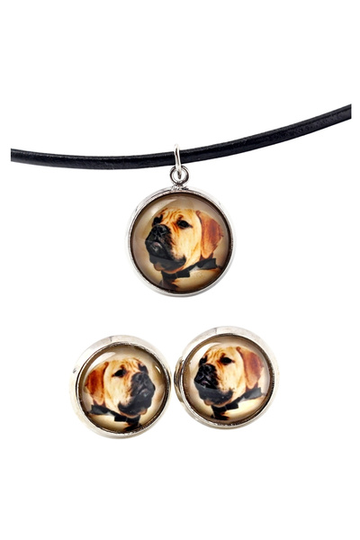 Art - Dog Set de colier și cercei Bullmastiff Art-Dog cu fotografie de câine
