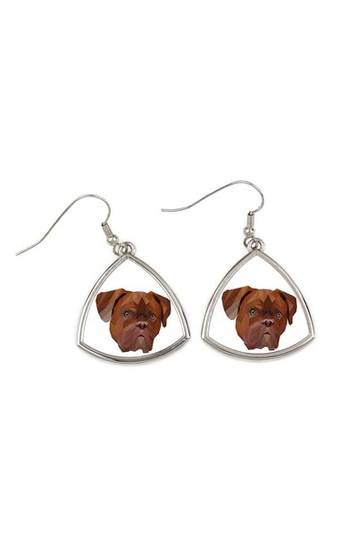 Art - Dog Cercei Art-Dog Dogue de Bordeaux cu portret geometric de câine - Bi...