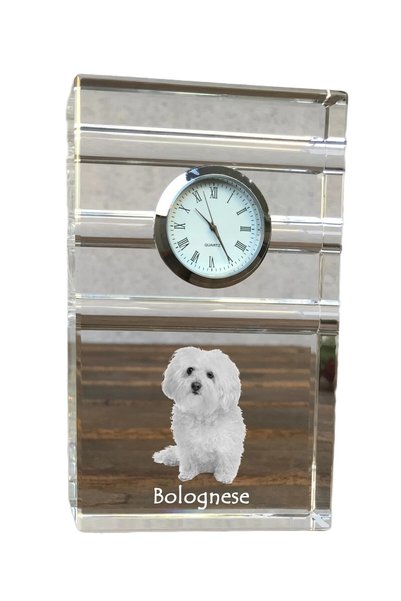 Art - Dog Ceas de masă Art-Dog Bolognese din cristal, cu gravură cu câine