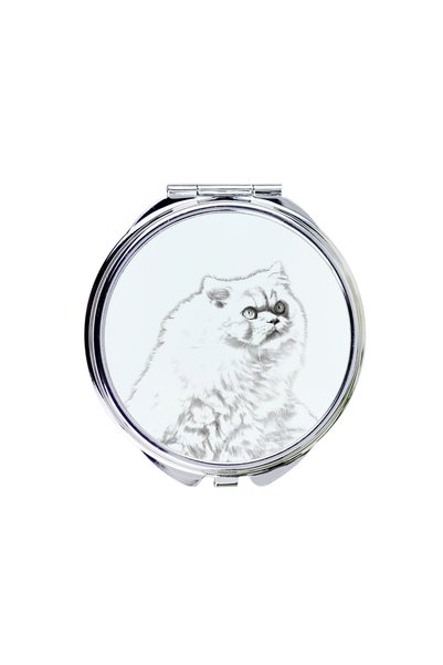 Art - Dog Art-Dog Oglindă de buzunar cu pisică himalayană și imprimeu de pisi...