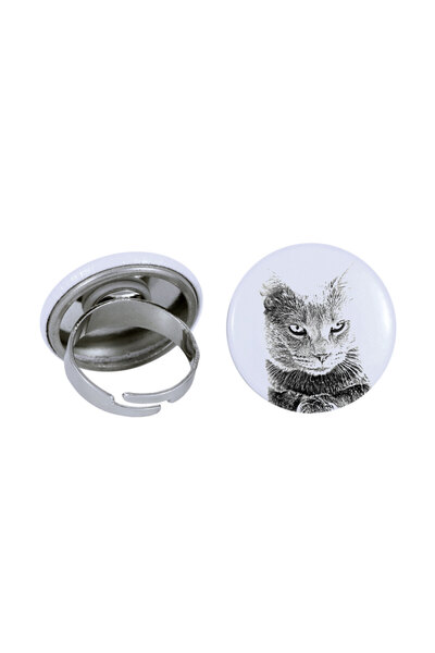 Art - Dog Inel Art-Dog Chartreux cu imagine de pisică - Metal acoperit cu fol...