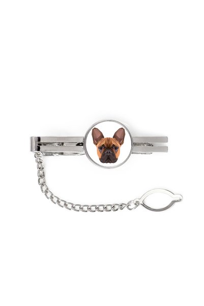 Art - Dog Art-Dog Agrafă de cravată Bulldog Francez cu portret geometric de c...