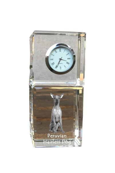 Art - Dog Art-Dog Câine Peruian Fără Păr Ceas de Cristal Vertical cu Gravură ...