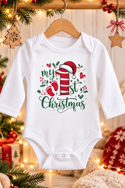 EGGBABY Baby New Year's-Themed Fun Print New Year's 100% Cotton Baby Bodysuit...