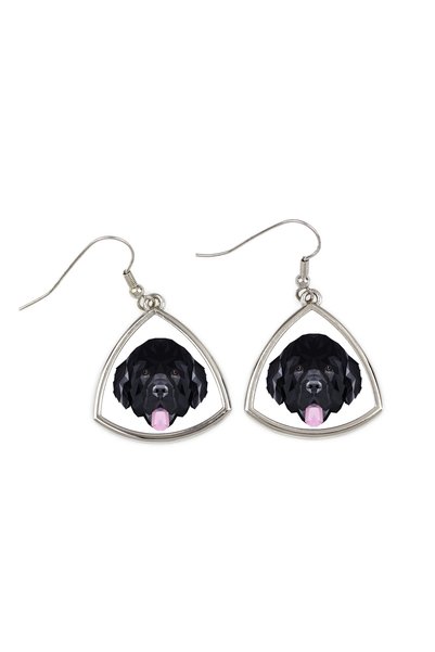Art - Dog Cercei Art-Dog Newfoundland cu portret geometric de câine - Bijuter...