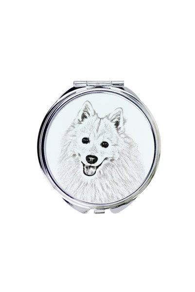 Art - Dog Art-Dog Oglindă de buzunar Spitz japonez cu imprimeu de câine - Ogl...