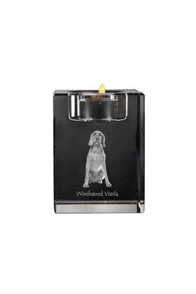Art - Dog Art-Dog Suport de lumânări din cristal Vizsla Ungurească cu păr sâr...