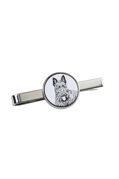 Art - Dog Art-Dog Agrafă de cravată Scottish Terrier cu imprimeu de câine - M...