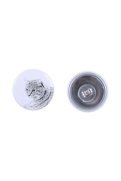 Art - Dog Cercei rotunzi Art-Dog Highlander cu imagine de pisică - Metal acop...