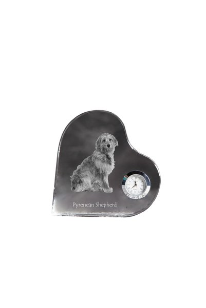 Art - Dog Art-Dog Ceas de cristal cu pastor pirenean, în formă de inimă, cu g...