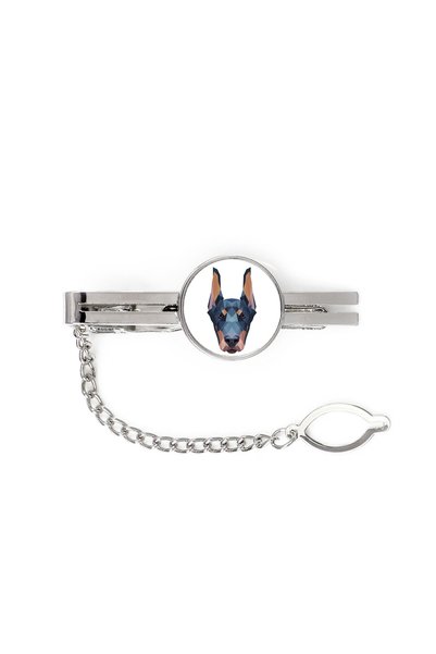 Art - Dog Art-Dog Agrafă de cravată Doberman cu portret geometric de câine - ...