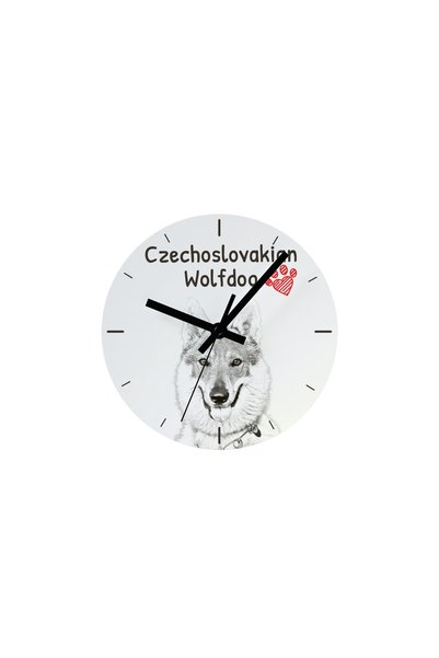 Art - Dog Ceas de perete Art-Dog Câine lup cehoslovac cu imprimeu de câine - ...