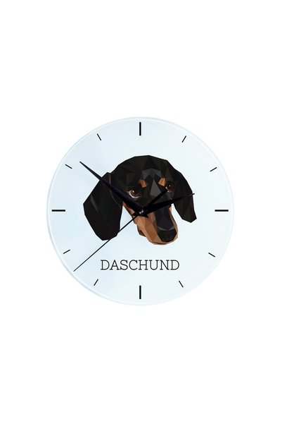 Art - Dog Ceas de perete Art-Dog Dachshund cu portret geometric de câine - Di...