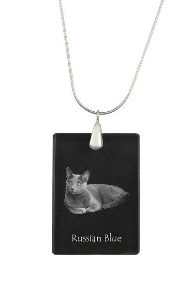Art - Dog Colier cu pandantiv de cristal Art-Dog pe lanț placat cu argint, pi...