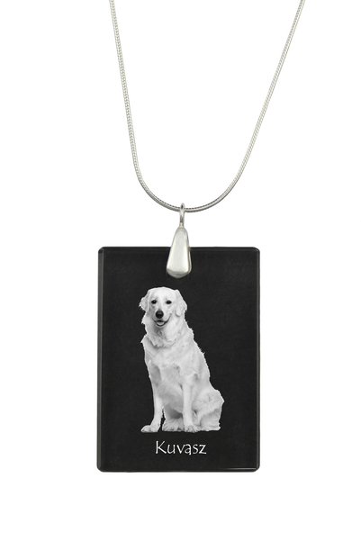 Art - Dog Colier cu pandantiv de cristal Art-Dog pe lanț placat cu argint, Ku...