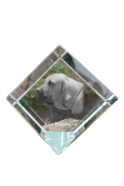 Art - Dog Prespapier cub de cristal Art-Dog Fila Brasileiro cu gravură de câi...