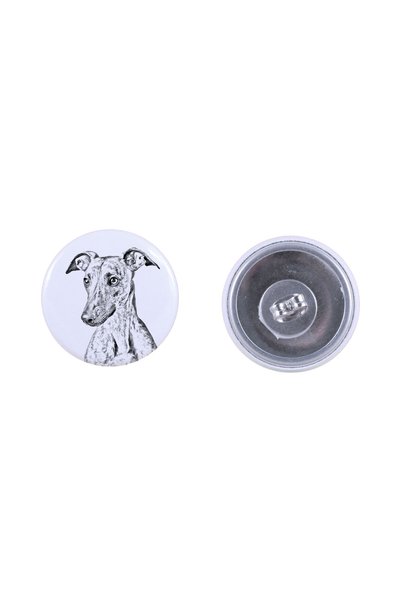 Art - Dog Cercei rotunzi Art-Dog cu Whippet și imagine de câine - Metal acope...
