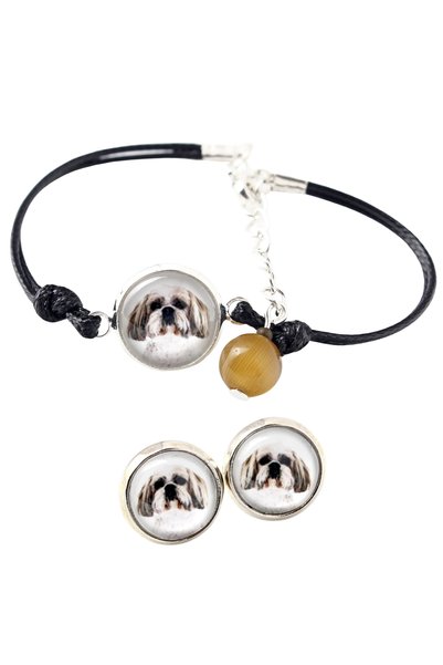 Art - Dog Set brățară și cercei Art-Dog Shih Tzu cu fotografie de câine - luc...