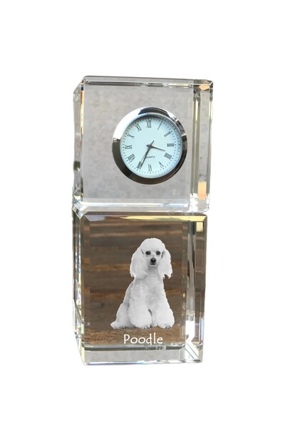 Art - Dog Ceas de cristal Art-Dog Poodle, de masă, cu gravură cu câine