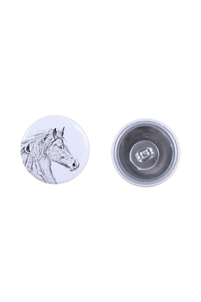 Art - Dog Cercei rotunji Art-Dog Freiberger cu imagine de cal - Metal acoperi...