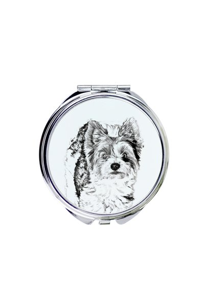 Art - Dog Art-Dog Oglindă de buzunar Biewer Terrier cu imprimeu de câine - Og...