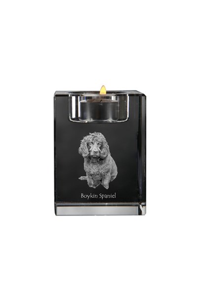Art - Dog Suport de lumânare din cristal Art-Dog Boykin Spaniel cu gravură de...