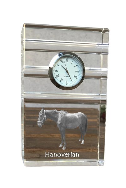 Art - Dog Ceas de cristal Art-Dog cu cal Hanoverian, de masă, cu gravură de cal