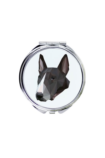 Art - Dog Art-Dog Oglindă de buzunar Bull Terrier cu design geometric cu câin...