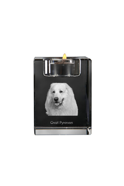 Art - Dog Art-Dog Suport de lumânări din cristal cu Gran Pyreneu și gravură c...