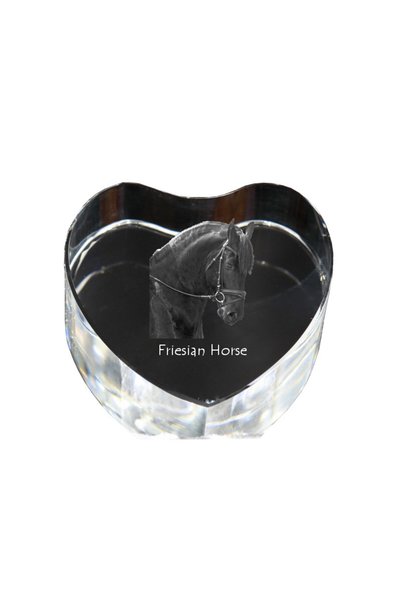 Art - Dog Prespapier Inimă de Cristal Art-Dog, Cal Friesian cu Gravură de Cal...