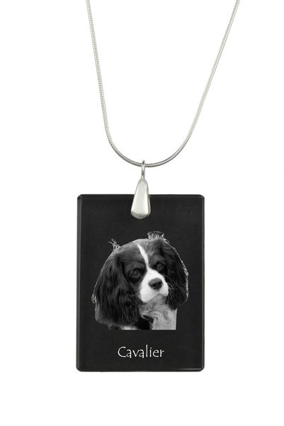 Art - Dog Colier cu pandantiv de cristal Art-Dog pe lanț placat cu argint, Ca...