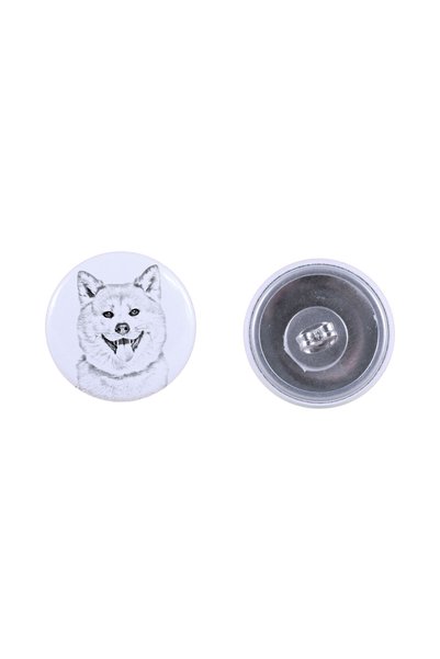 Art - Dog Cercei rotunzi Akita Art-Dog cu imagine de câine - Metal acoperit c...
