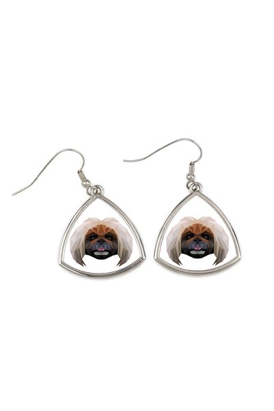 Art - Dog Cercei Art-Dog Pekingese cu portret geometric de câine - Bijuterii ...
